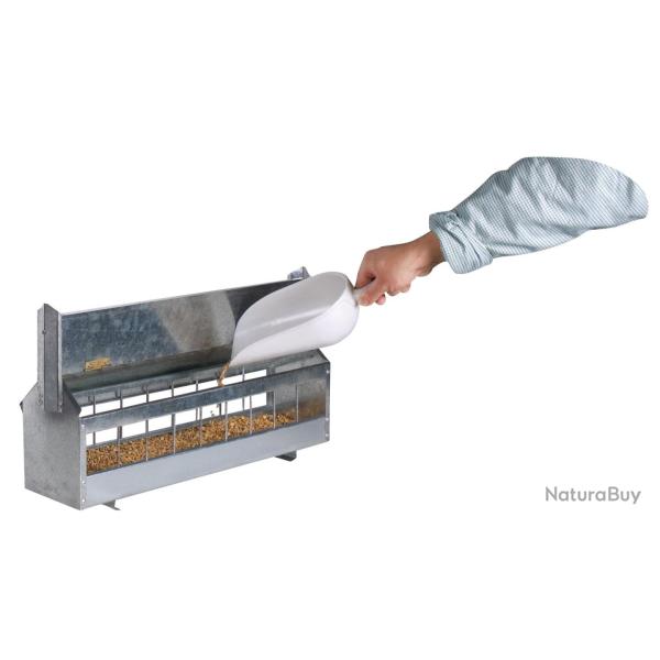 Mangeoire � toit � rouleau tournant en acier galvanis� 4,2 L pour 15 poules
