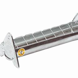 Mangeoire en acier galvanis&eacute; &agrave; grille mobile 30 cm pour 10 poussins