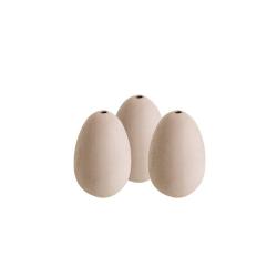 3 oeufs factices en c&eacute;ramique pour poule CHICK'A