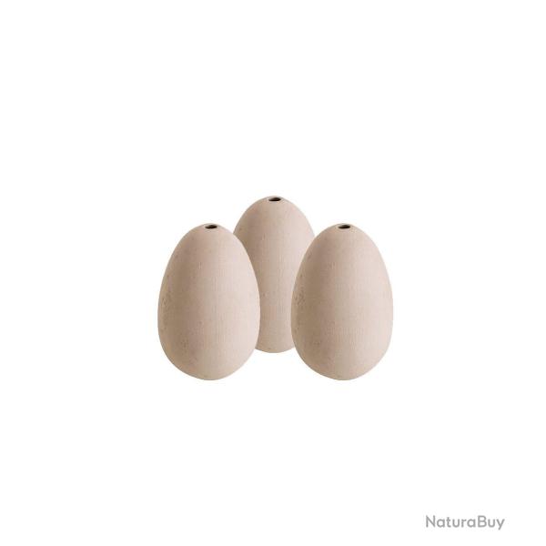 3 oeufs factices en c�ramique pour poule CHICK'A