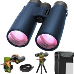 Jumelles 10x50 HD BAK4 IPX7 &Eacute;tanches Adaptateur Smartphone Tr&eacute;pied Observation Oiseaux Chasse Nature