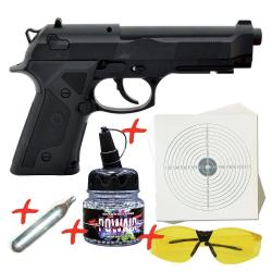 Vente Flash ! Pack Pistolet Elite II BB 4,5mm rail weaver 4J L22cm