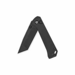 Couteau QSP Grebe Lame Tanto Acier 14C28N Manche Black G10 Button Lock QS148C2