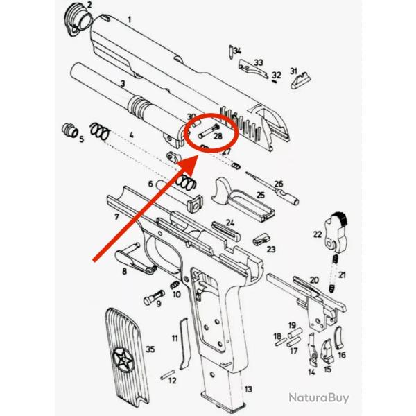 Goupille du percuteur du pistolet TT30; TT33
