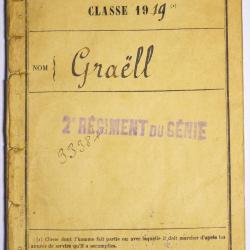 Livret militaire g&eacute;nie ww1 ww2 vaccination militaria