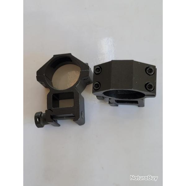 COLLIERS DE MONTAGE DIAMETRE 30  POUR RAIL DE 20-22 mm  MONTAGE HAUT