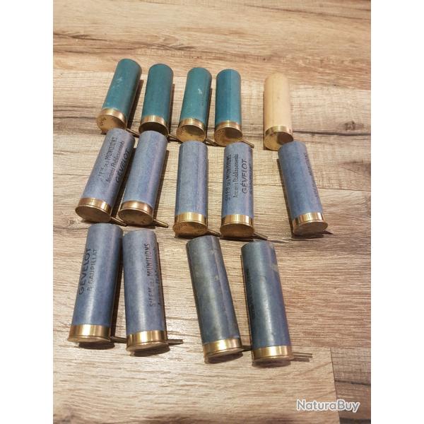 lot de 14  cartouches a broches cal 12