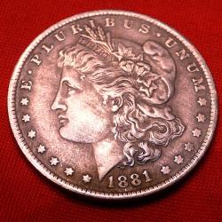 TRES BELLE COPIE DE LA LIBERTE USA DE L'ANNE 1881 - SPLENDIDE PIECE ARGENTE ANCIENNE DE REPRODUCTION