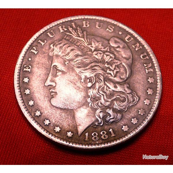 TRES BELLE COPIE DE LA LIBERTE USA DE L'ANNE 1881 - SPLENDIDE PIECE ARGENTE ANCIENNE DE REPRODUCTION