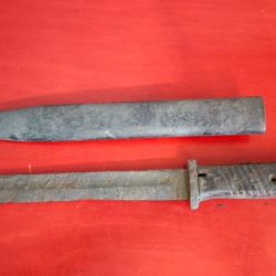 Ba&iuml;onnette allemande K98 84/98 de fouille WW2 + fourreau - Pour restauration