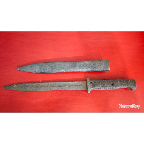 Ba�onnette allemande K98 84/98 de fouille WW2 + fourreau - Pour restauration