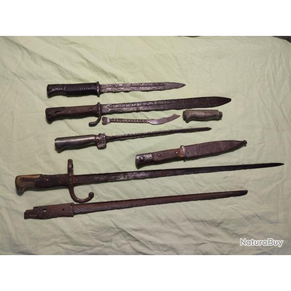 Lot ba�onnettes de fouilles ww1/ww2