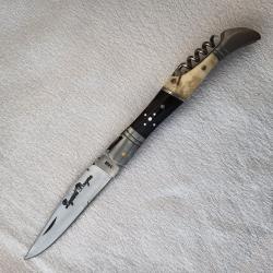 couteau de poche Le Bougna manche corne et os tire bouchon