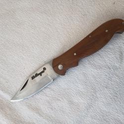 Couteau de poche b&eacute;lier manche teck