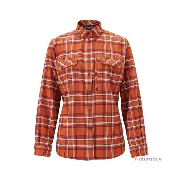 Chemise de Randonnee en Flanelle Abisko Femme Orange