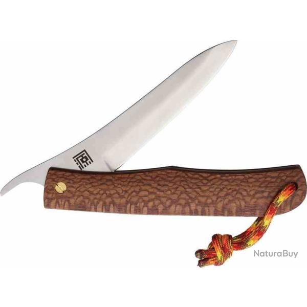 Couteau Higonokami Falten Lame Acier SG2 Manche Ziricote Etui Cuir Japan SHIGEKI02