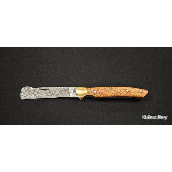 Couteau greffoir 6�cm acier inoxydable - lame damass�