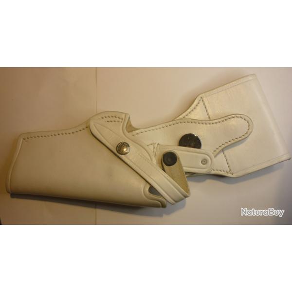 ETUI CUIR BLANC BRUNO POUR SMITH AND WESSON MOD 19