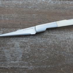 Couteau artisanal corse U STILLETTO. Neuf. Pompe arri&egrave;re. Manche "os". Old Knife.