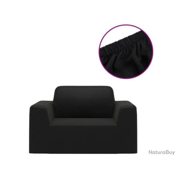Housse canap� extensible jersey polyester noir protection facile