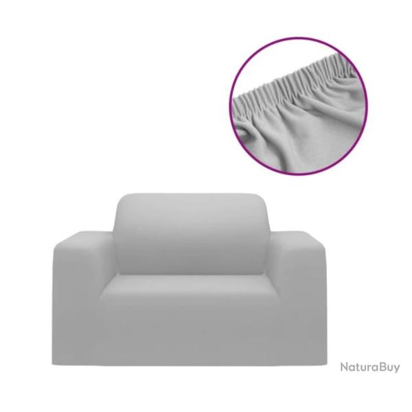 Housse canap� extensible jersey polyester gris protection facile