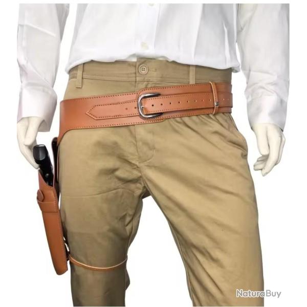 �tui ceinturon revolver Classic � canon unique pour revolver courts et long (brun)