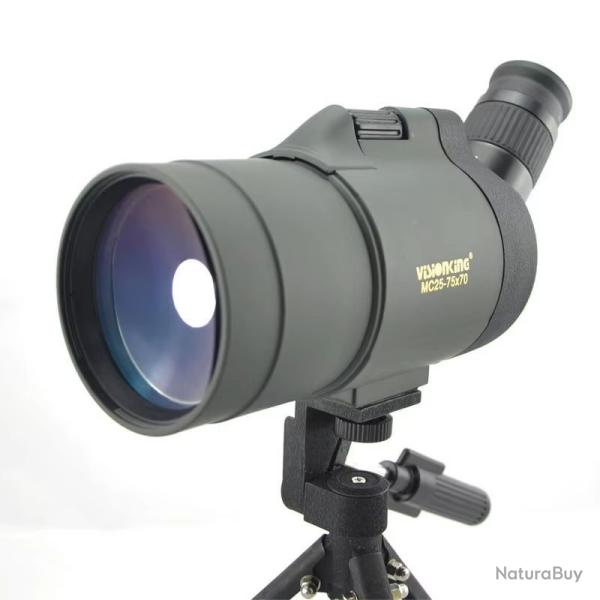 Longue Vue Spotting Scope Puissant 25-75X70 Visionking Optique Tir Chasse Observation