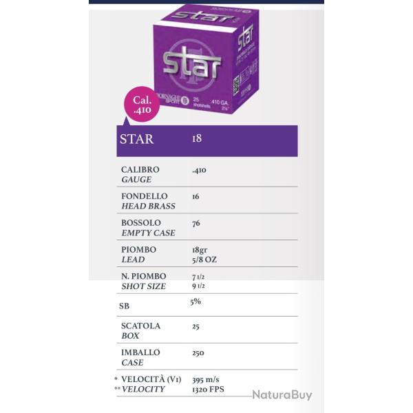 1 Carts de Bornaghi cal 410/76 Magnum T3 Star culot 16 mm 18 g pls 7.5 et aussi 9.5