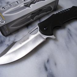 Couteau Camillus Romulus Lame Acier 420 Manche Aluminum Sculpt&eacute; Liner