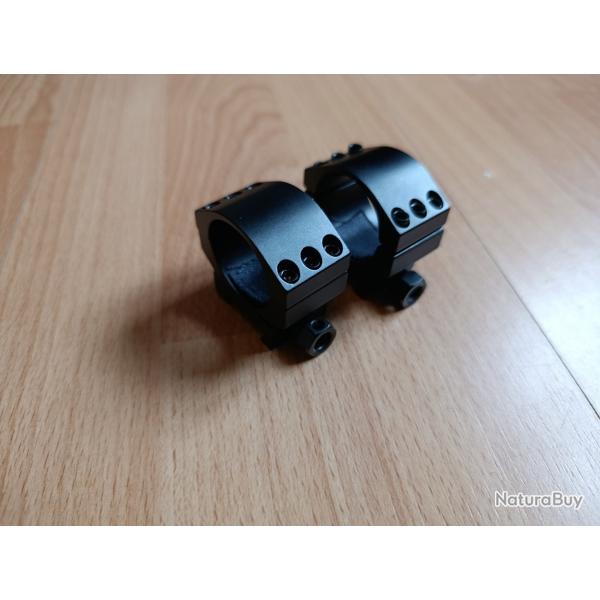 Colliers de lunette diam�tre 30mm   montage Bas, hauteur 21 mm