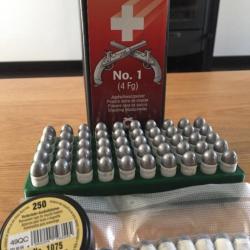 Cartouches papier &times;96 Cal.44 ogivales 2g Pn Suisse n&deg;1