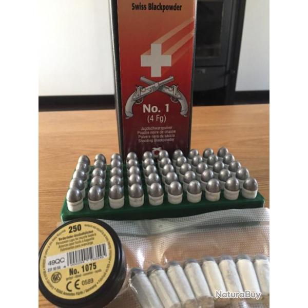 Cartouches papier �144 Cal.44 ogivales 1,5g & 2g Pn Suisse n�1