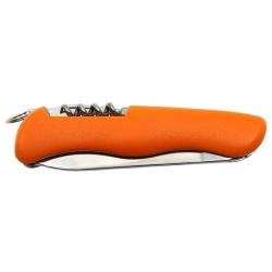 Couteau de poche Mikov multifonctions 5 pi&egrave;ces (tire bouchon) Orange