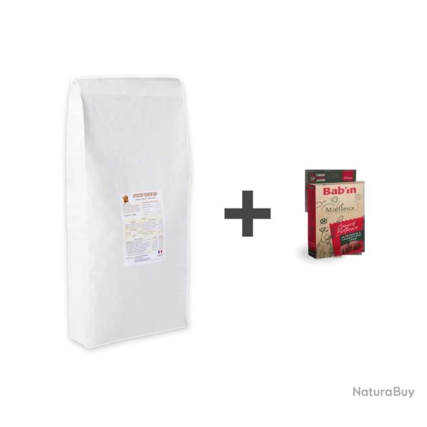 1 Paquet de 14 kg croquettes Entretien Pr�mium 26/16+1 Bo�te de moelleux au choix 1 Paquet de 14 kg+