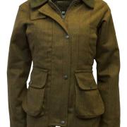 Veste Femme Cuir Et Tweed Valentin Marro - Taille 36 - Marron - Style Outdoor - Neuf Avec étiquettes -70%
