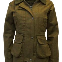 Manteau femme en tweed vert &agrave; carreaux rouges &Eacute;l&eacute;gance intemporelle et chaleur naturelle 36