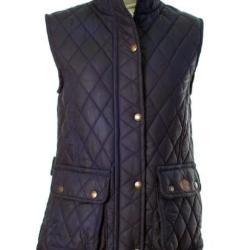 Gilet matelass&eacute; femme d&eacute;perlant Bleu marine. col velours poches s&eacute;curis&eacute;es
