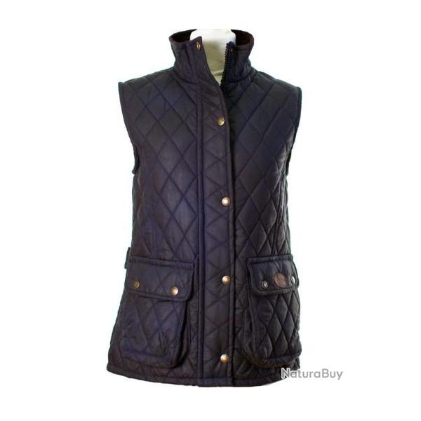 Gilet matelass� femme d�perlant Bleu marine. col velours poches s�curis�es
