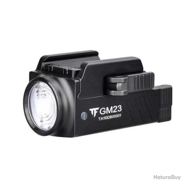 Lampe tactique Pro rechargeable avec d�tachement rapide pour rail picatiny (compatible glock)