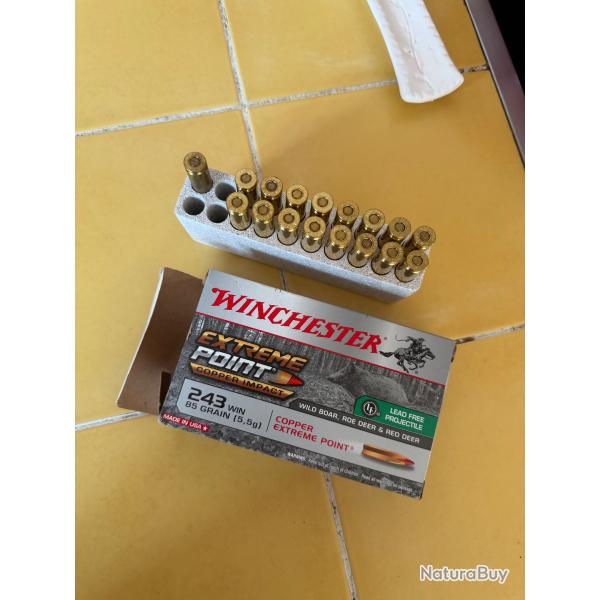 Winchester Extreme Point Copper impact243win 85 grains