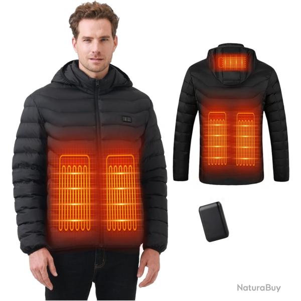 Veste Chauffante Homme et Femme - Blouson Chauffant USB �lectrique avec Batterie 10000mAh 5 Zones