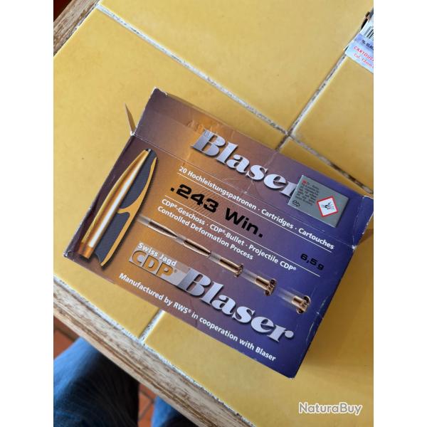 Blaser CDP 243win 6,5g neuves 12 munitions