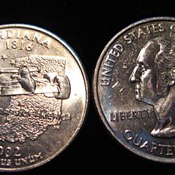 U.S.A piece de quarter dollar qualit&eacute; sup etat de l'Indiana  2002