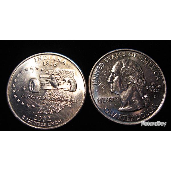 U.S.A piece de quarter dollar qualit� sup etat de l'Indiana  2002