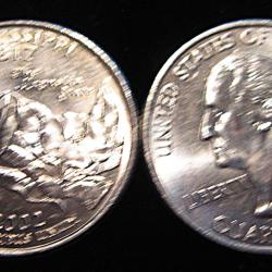 U.S.A piece de quarter dollar qualit&eacute; sup etat du Mississipi  2002