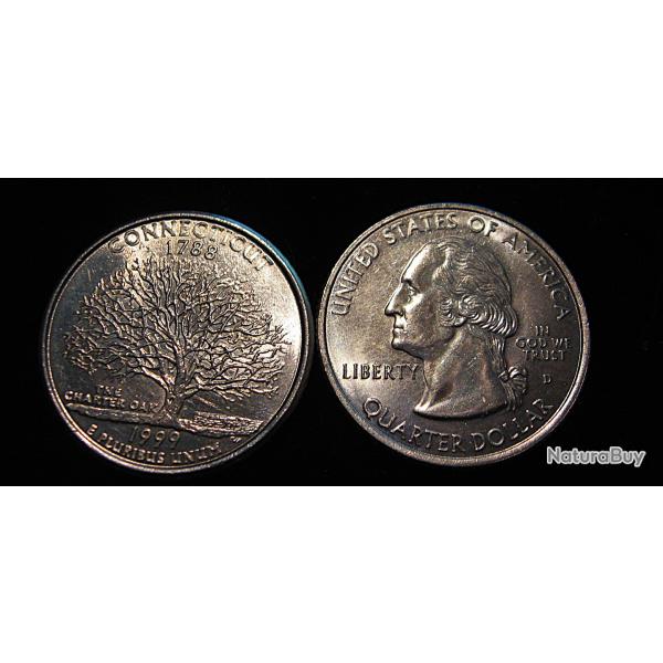 U.S.A piece de quarter dollar qualit� sup etat du Connecticut 1999