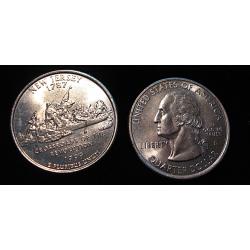 U.S.A piece de quarter dollar qualit&eacute; sup etat du New jersey 1999