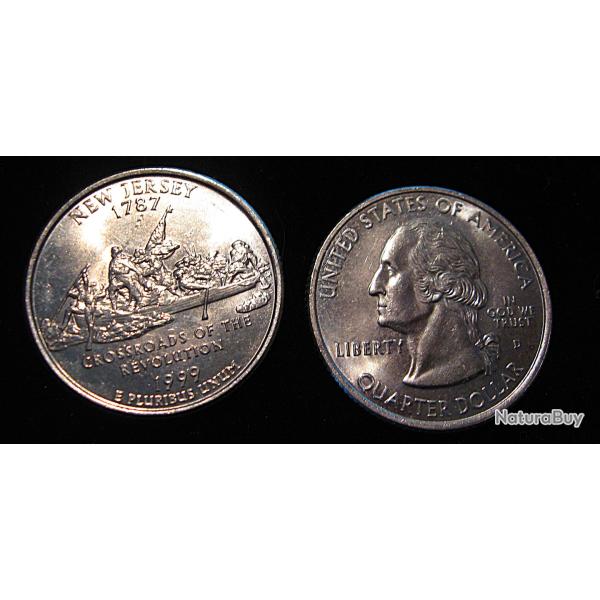 U.S.A piece de quarter dollar qualit� sup etat du New jersey 1999