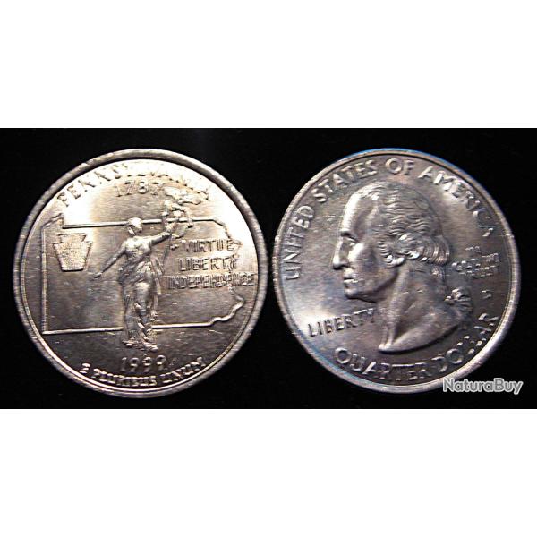 U.S.A piece de quarter dollar qualit� sup etat de Pennsylvanie 1999