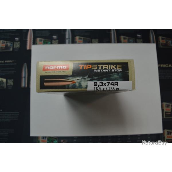 1 BOITE DE 20 MUNITION NORMA CALIBRE 9.3X74 R TIPSTRIKE 16.5G/255 GR NEUVE